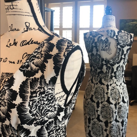 Plenty Tracy Reese Black and White Floral Dress - Picture 3 of 7